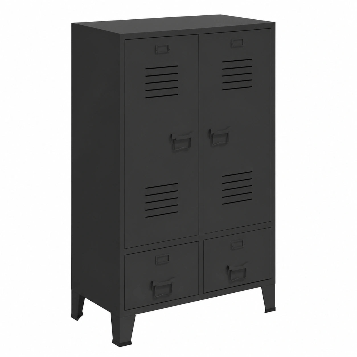 Armoire, en métal, 67 x 35 x 107 cm, coloris noir, pour la chambre