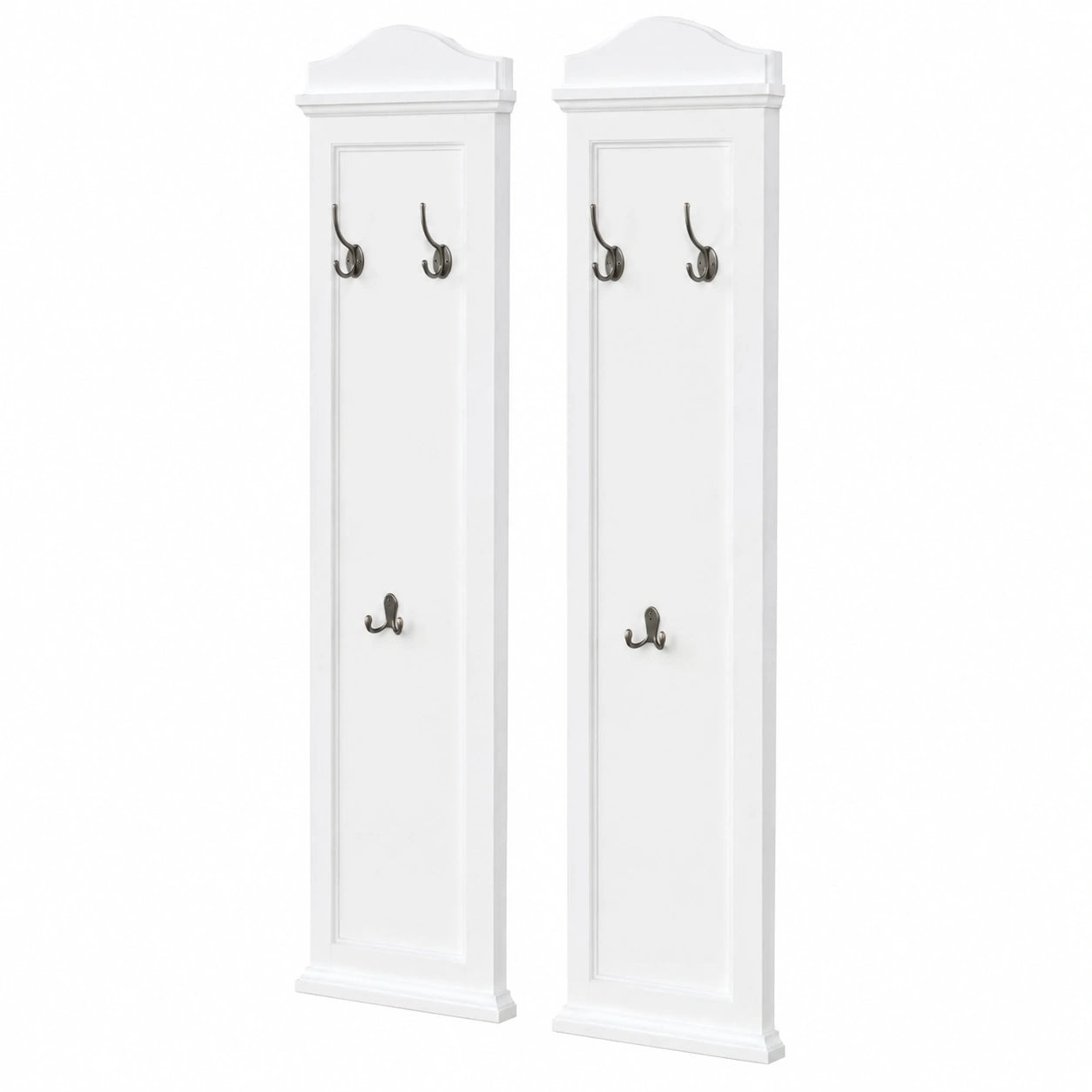 Porte-manteau, en panneaux de bois, coloris blanc, 2 pièces, pour l’entrée ou le couloir
