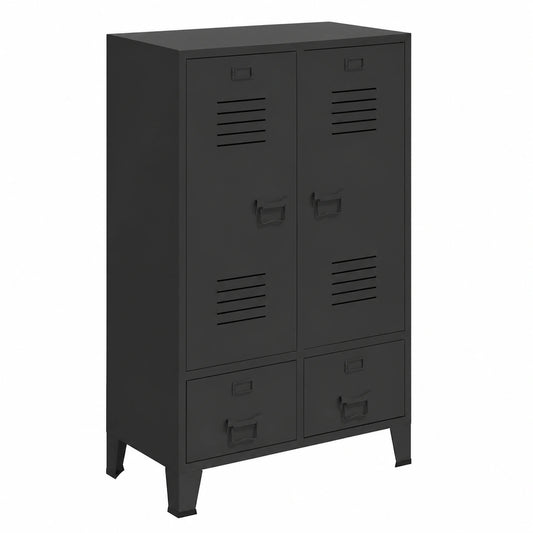 Armoire, en métal, 67 x 35 x 107 cm, coloris noir, pour la chambre