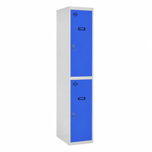 Porte-manteau, avec portes, coloris gris et bleu, pour l’entrée ou le couloir
