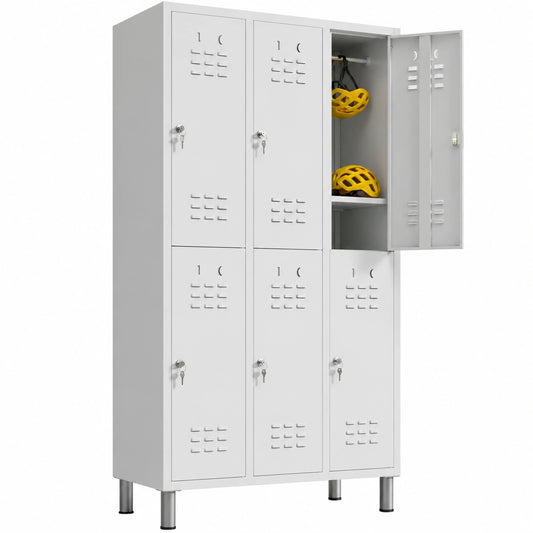 Porte-manteau, avec portes, en métal, coloris gris, pour l’entrée ou le couloir