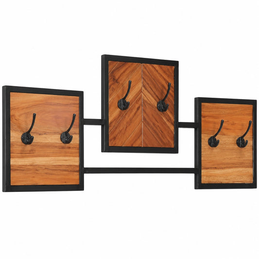 Porte-manteau, en bois massif, avec rangement, avec crochets, avec portes, pour l’entrée ou le couloir