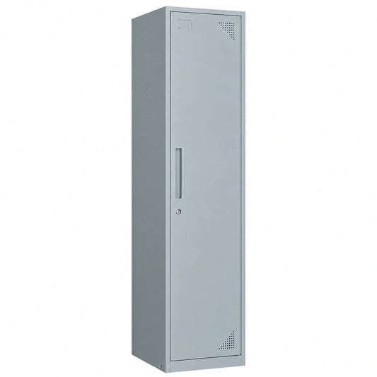 Porte-manteau, avec portes, en métal, coloris gris, pour l’entrée ou le couloir