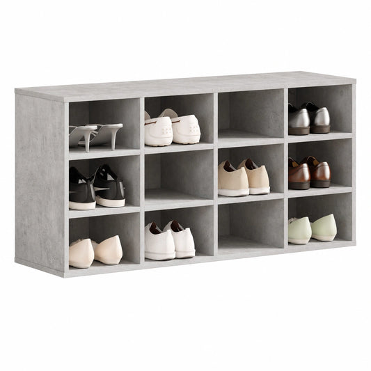 Porte-manteau, modulable, avec rangement, avec étagères, 103 x 30 x 51 cm, coloris gris, pour l’entrée ou le couloir