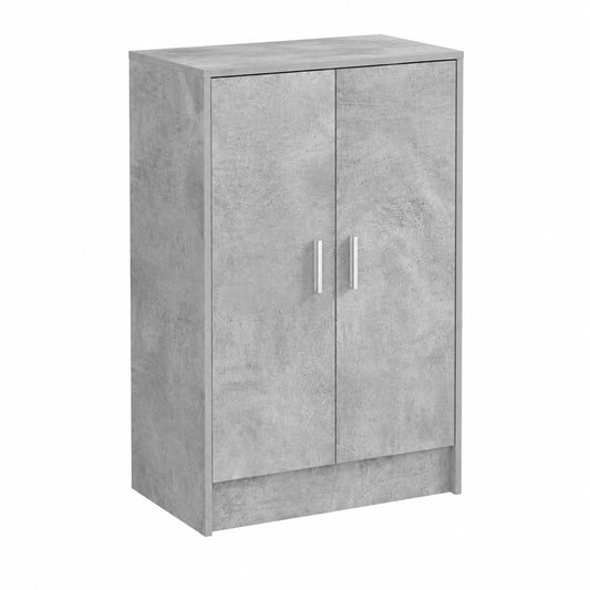 Porte-manteau, avec rangement, avec portes, 60 x 35 x 92 cm, coloris gris, pour l’entrée ou le couloir