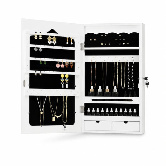 Porte-manteau, avec rangement, coloris blanc, 37,5 x 10 x 67 cm, pour l’entrée ou le couloir