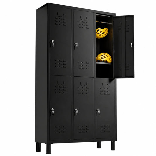Porte-manteau, en métal, avec portes, coloris noir, pour l’entrée ou le couloir