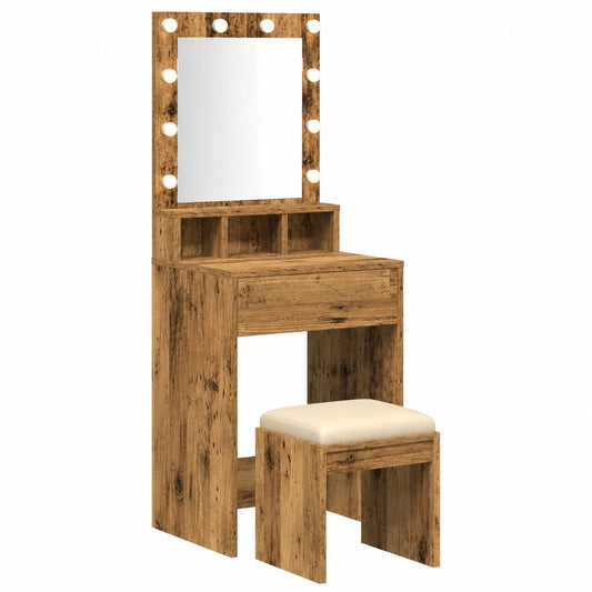 Porte-manteau, avec rangement, avec éclairage LED, 50 x 41 x 135 cm, pour l’entrée ou le couloir