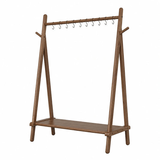 Portant à vêtements, en noyer, 100 x 155 x 46 cm, pour la chambre ou l’entrée